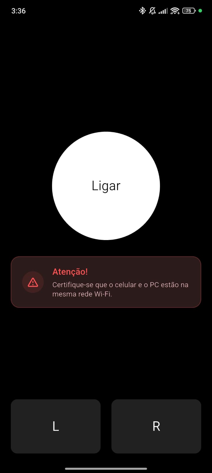 Interface do projeto AirMouse